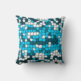 Blue Mirage Mosaic Throw Pillow
