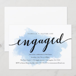 Blue Mist   Engagement Party Invitation