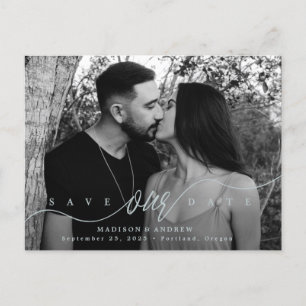 Blue Mist Flourishing Love Photo Save the Date Announcement Postcard