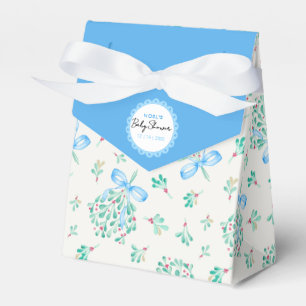 Blue Mistletoe Baby Shower Favour Box
