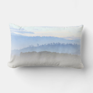 Blue Misty Mountain Throw Pillow