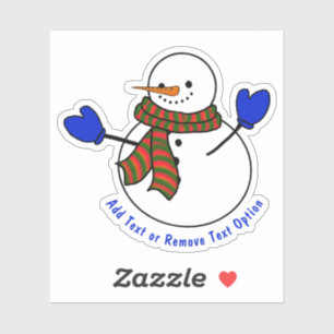 Blue Mittens Snowman Christmas