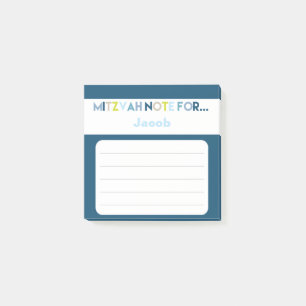 Blue Mitzvah Note: 3x3 Sticky Pad Post-it Notes