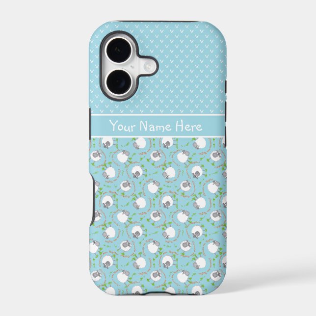 Blue Mix and Match Fun Sheep Patterns (Back)