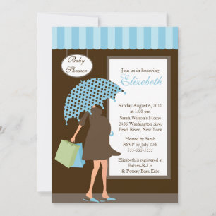 Blue Mod Mom Baby Shoppe Boy Baby Shower Invitation