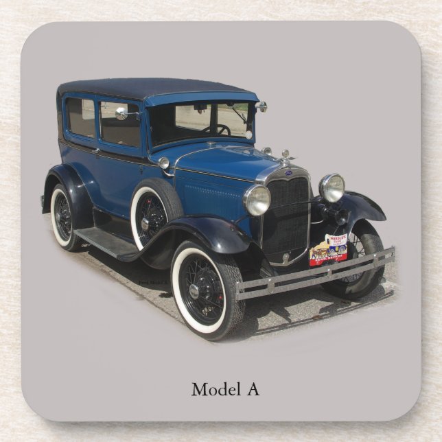 Blue Model A coaster set (Front)