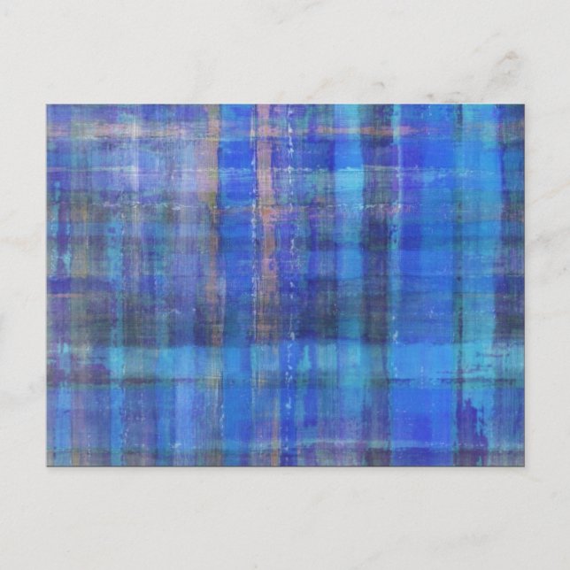 Blue Modern Abstract Art Postcard (Front)
