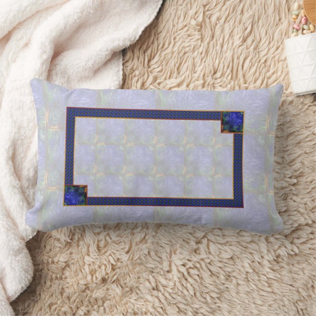 Blue Modern Abstract Lumbar Pillow (Blanket)