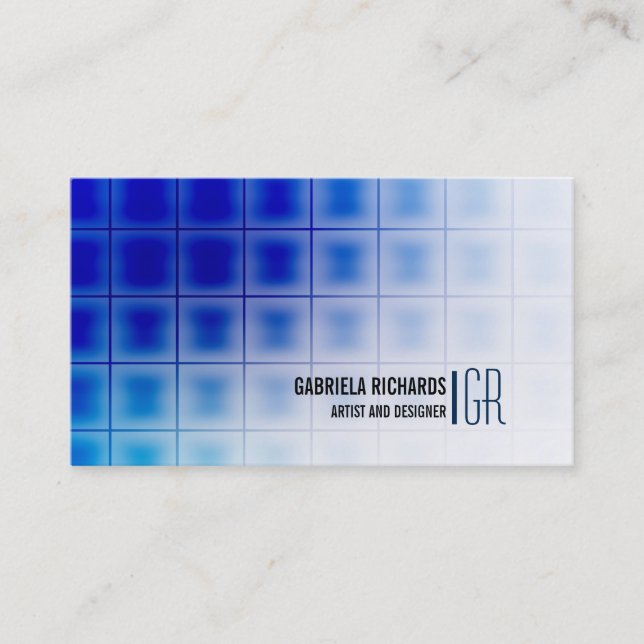 Blue Modern and Professional Services Business Card (Front)