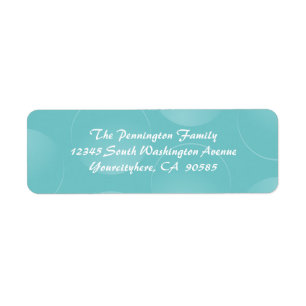 Blue modern bubbles return address envelope labels
