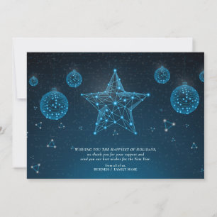 Blue Modern Christmas Star Corporate Logo Business Holiday Card