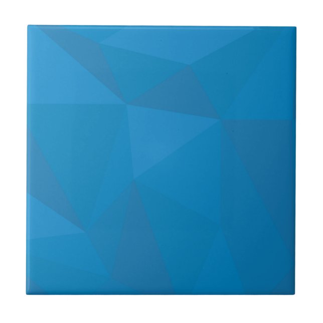 Blue, modern, cool, trendy, futuristic triangles tile (Front)