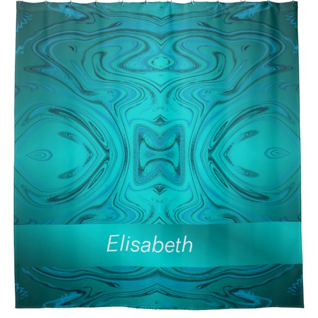 blue,modern curved pattern with different fractal  (Front)