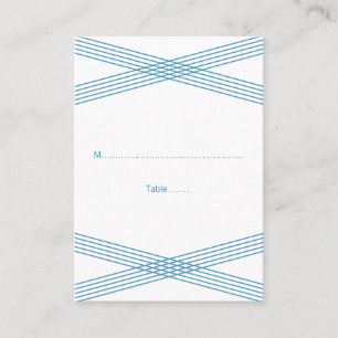 Blue Modern Deco Wedding Place Cards