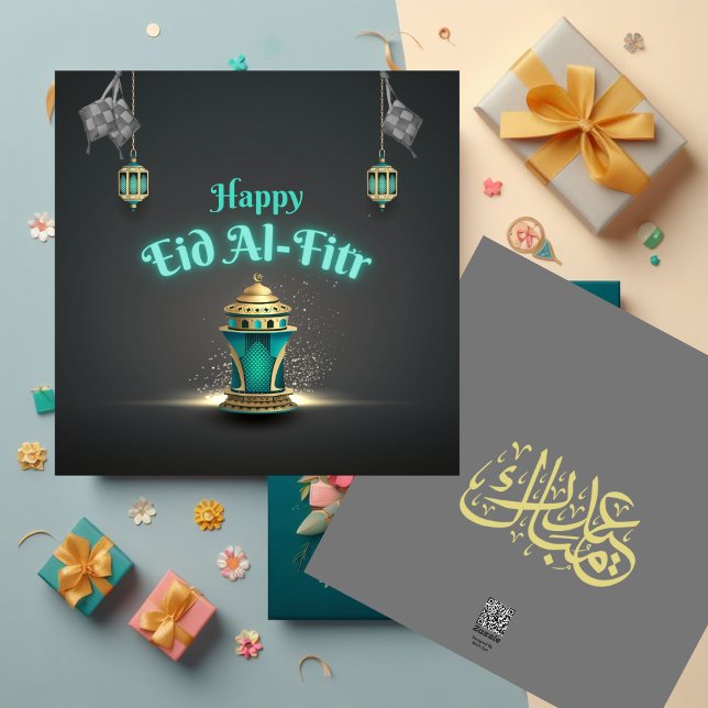 Blue Modern Eid Al-Fitr Card (Creator Uploaded)