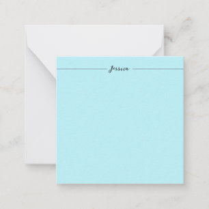 Blue Modern Elegant Plain Simple Professional Name Card