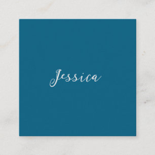 Blue Modern Elegant Plain Simple Professional Name Enclosure Card