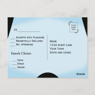 Blue Modern Enregistrer le menu Date RSVP