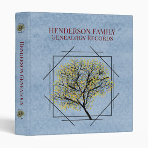 Blue Modern Genealogy Tree 3 Ring Binder