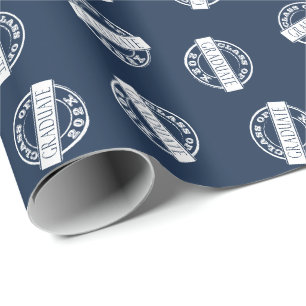 Blue Modern Grad Graduate Class Year Wrapping Paper