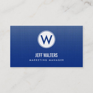 Blue Modern Halftone Business Cards