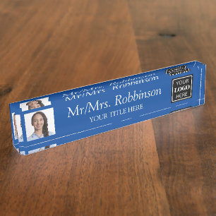 Blue Modern Office Nameplate
