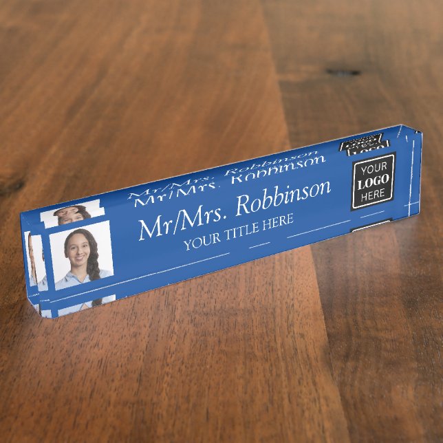 Blue Modern Office Nameplate (Side)