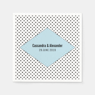 Blue Modern Polka Dots Wedding Napkin