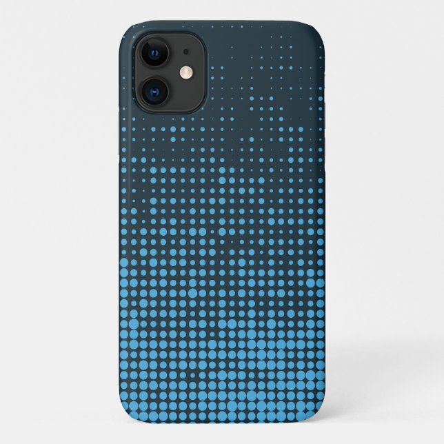 Blue, modern, retro, cool, trendy dot pattern Case-Mate iPhone case (Back)