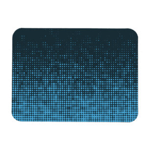 Blue, modern, retro, cool, trendy dot pattern magnet