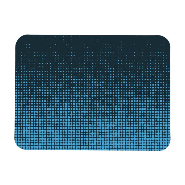 Blue, modern, retro, cool, trendy dot pattern magnet (Horizontal)