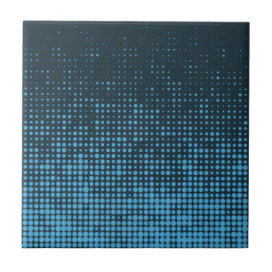 Blue, modern, retro, cool, trendy dot pattern tile