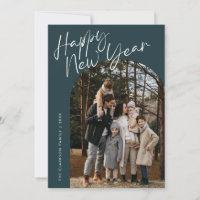 Blue Modern Script Happy New Year Arch 2 Photo