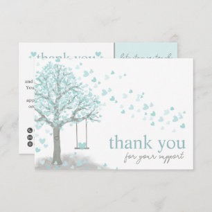 Blue Modern Script, Thank You Candle Business Enclosure Card