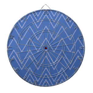 Blue, modern, simple, cool, trendy zigzag pattern dartboard