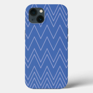 Blue, modern, simple, cool, trendy zigzag pattern iPhone 13 case