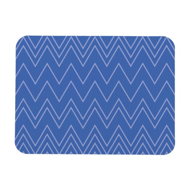 Blue, modern, simple, cool, trendy zigzag pattern magnet (Horizontal)