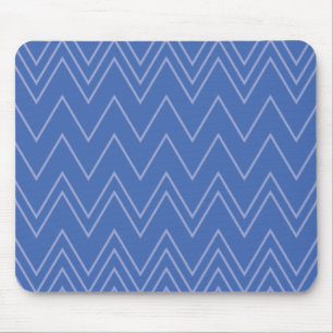 Blue, modern, simple, cool, trendy zigzag pattern mouse pad