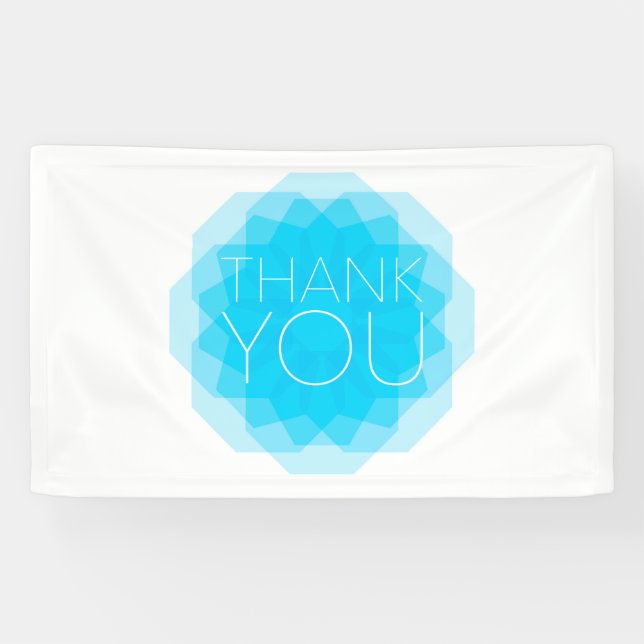Blue, modern, simple, elegant design of Thank You Banner (Horizontal)