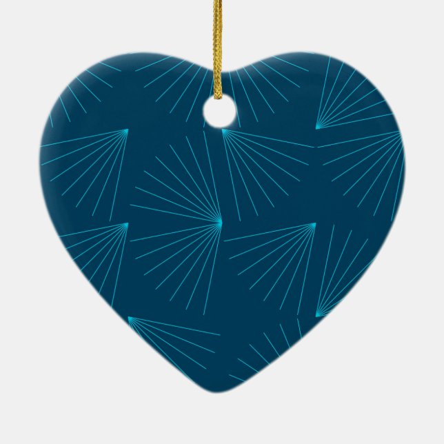 Blue, modern, simple light celebration concept ceramic ornament (Back)