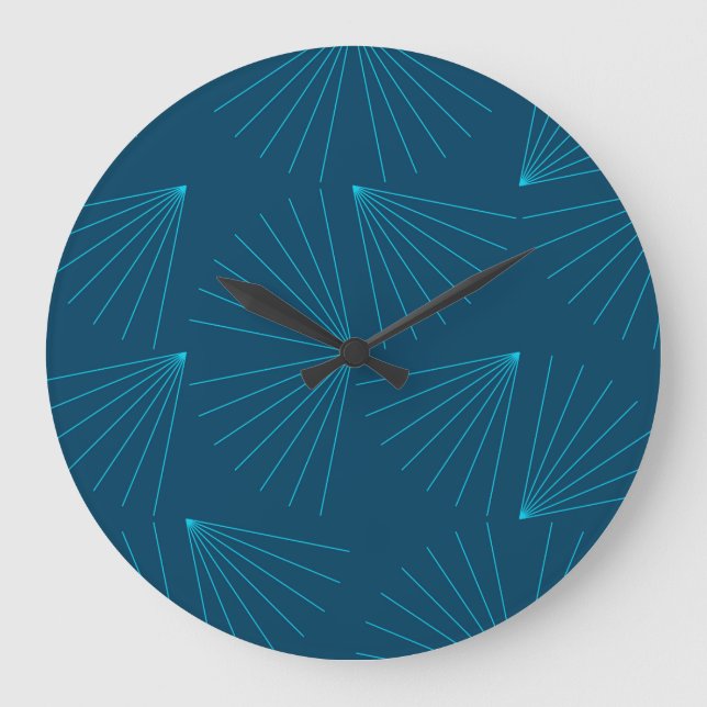 Blue, modern, simple light celebration concept large clock (Front)