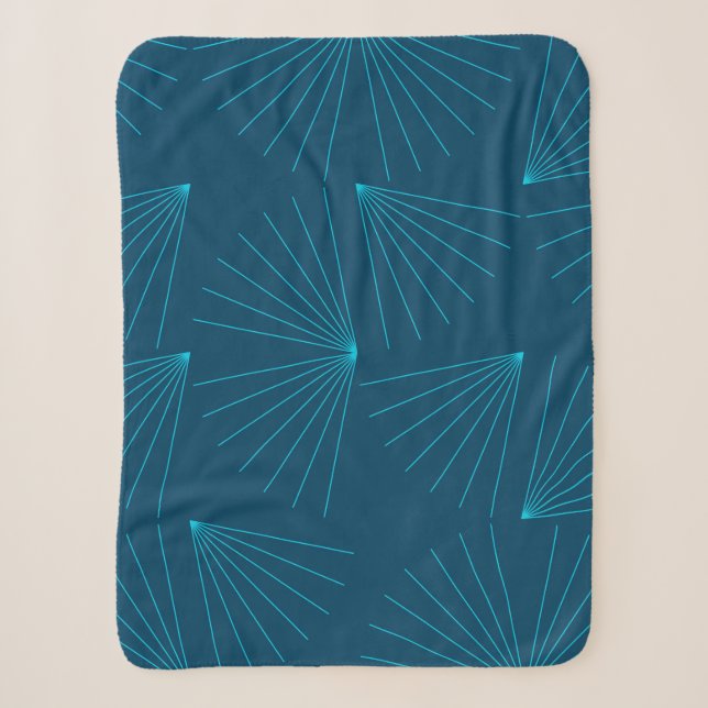 Blue, modern, simple light celebration concept sherpa blanket (Front)
