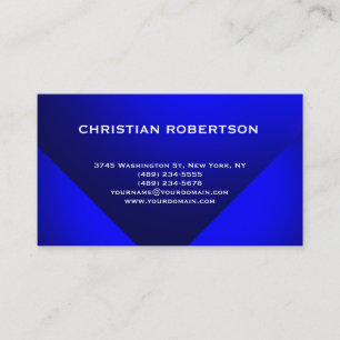 Blue Modern Simple Plain Business Card