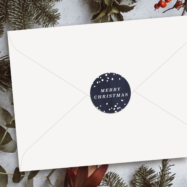 Blue Modern Snow Globe Merry Christmas Sticker (Creator Uploaded)