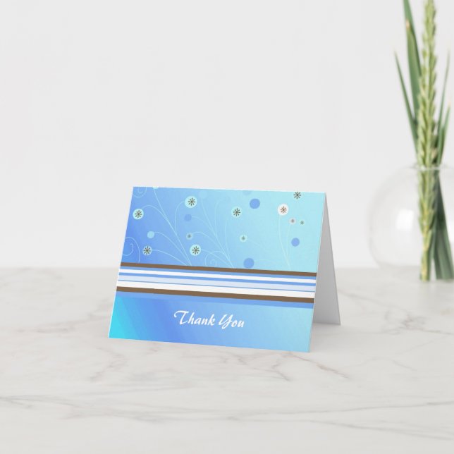 Blue Modern Thank You Card (Front)