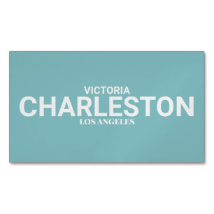 Blue Modern Type Magnetic Business Card