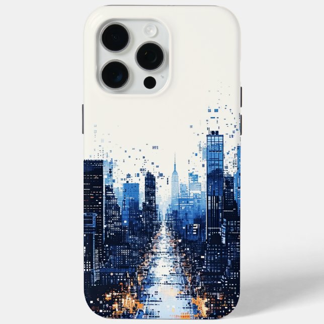 Blue modern urban street Case-Mate iPhone case (Back)
