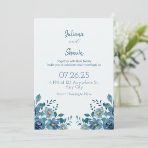 Blue Modern Virtual Wedding Invitation