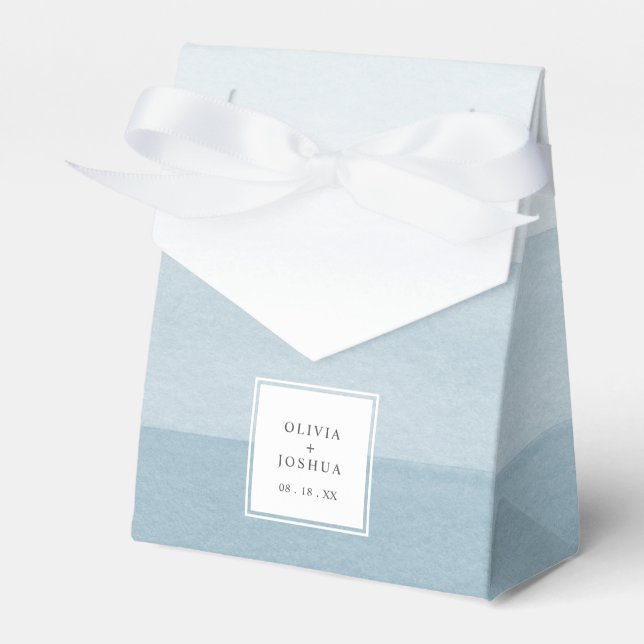 Blue Modern Wedding Favor Box (Front Side)