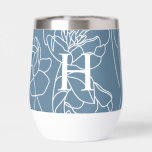 Blue Modern Wildflower Monogram Name<br><div class="desc">This elegant monogram name modern boho wildflower pattern would look beautiful in your home,  accessorizing your living space to new a new heightened look. If you would like to personalize this product,  please contact the designer.</div>